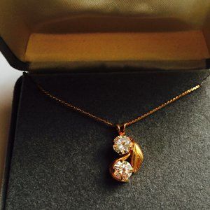 New in Box Gold fill CZ necklace